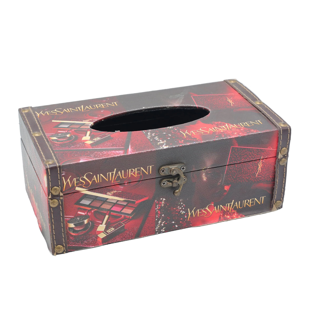 Yves Saint Laurent YSL Themed Tissue Box Cover at Zubaidas Homestore. The Largest Collection of Decor in Pakistan