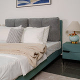 Zhomes Bed Loft with Night Table Rosy Warm Grey Eucaluptus at Zubaidas No#1 Homestore in Pakistan