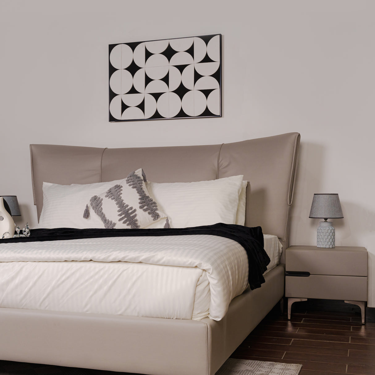 Zhomes Bed Victor Alabaster Taupe at Zubaidas Homestore Online Pakistan