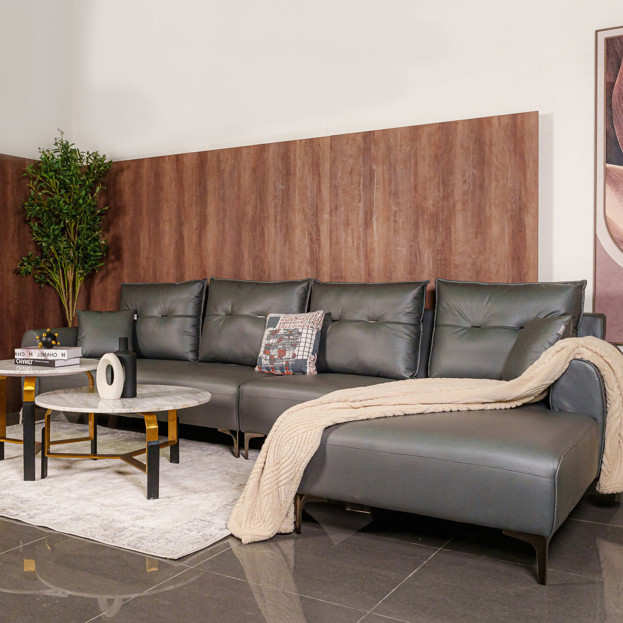 Zhomes Sofa Dream L-Shape LHS Graphite Dust at Zubaidas Homestore Online Pakistan