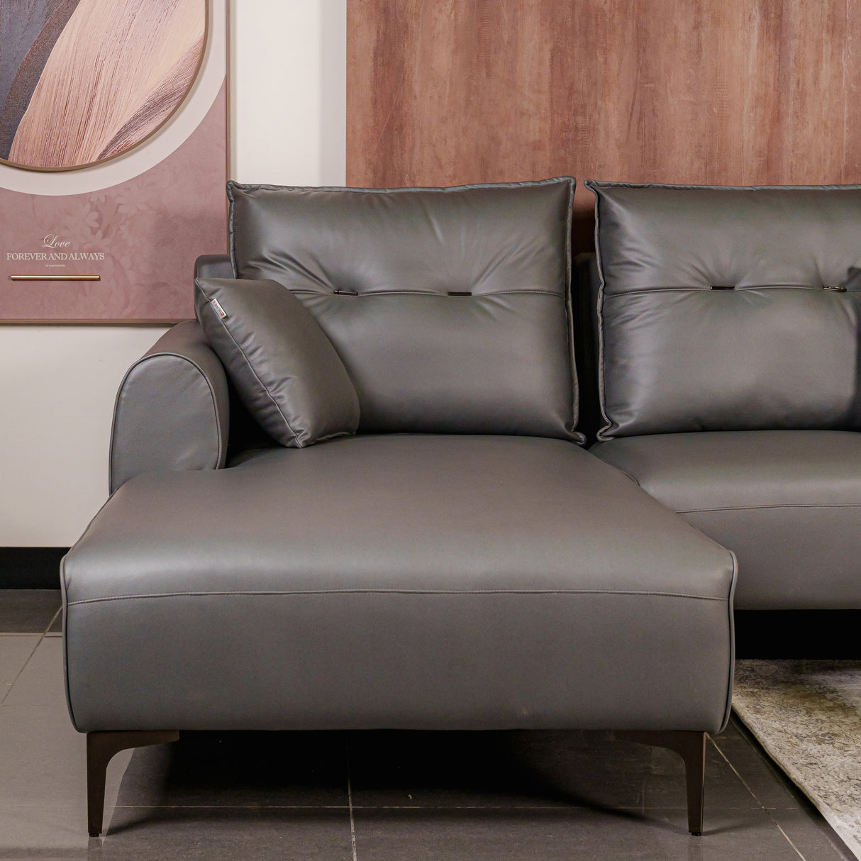 Zhomes Sofa Dream L-Shape RHS Graphite Dust at Zubaidas Largest Homestore in Pakistan