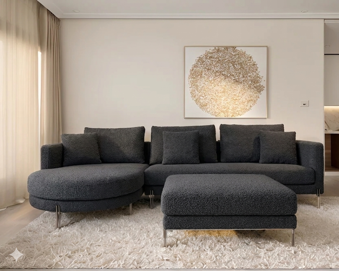 ZHomes Sofa Elegant L Shape RHS With Puffy at Zubaidas Homestore Best for Home Shopping