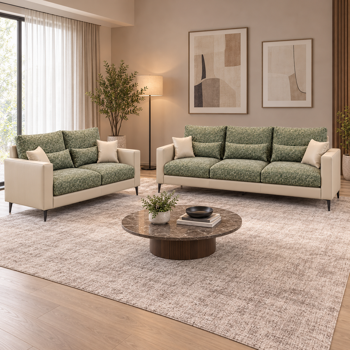 ZHomes Sofa Marino (3+2) Seater Vanilla Sage at Zubaidas Homestore