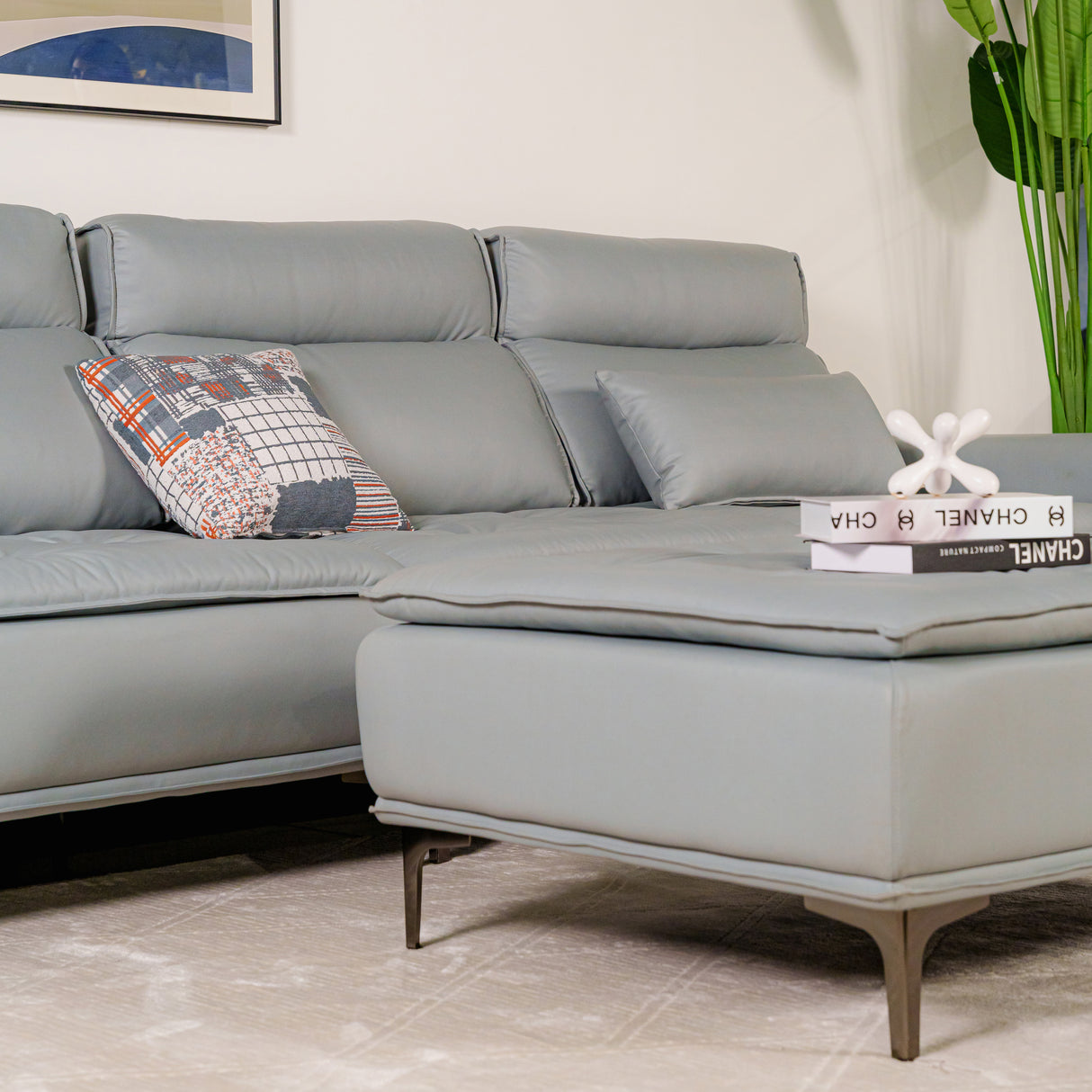 Zhomes Sofa Zurnich With Puffy Silver Mist at Zubaidas Largest Homestore Pakistan
