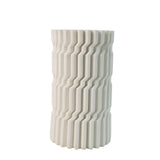 Zigzag Ribbed Ceramic Vase White at Zubaidas Homestore Pakistan