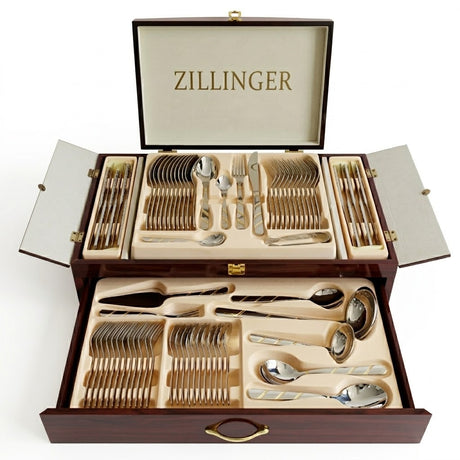 Zillinger Lorina 72pc Cutlery Set Spiral Gold Zubaidas Homestore Pakistan
